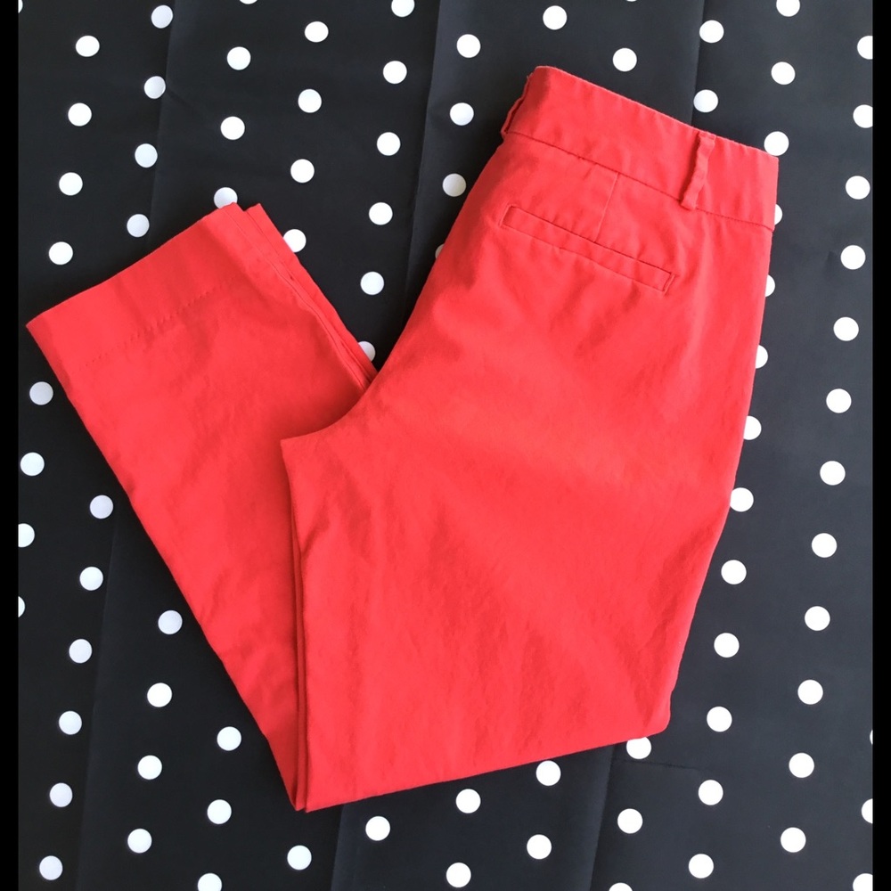 Banana Republic Red Cropped Ankle Pants